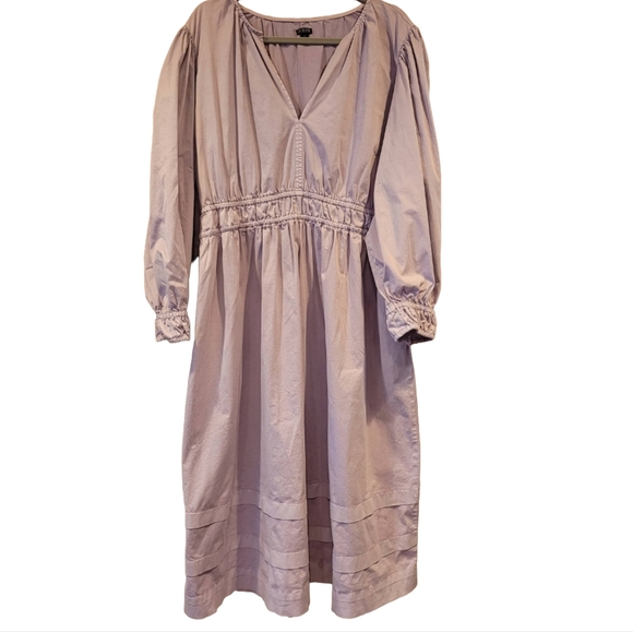 J.‎ Crew Boho Cottagecore Coastal Cowgirl smocked-waist lavender midi dress 2X - Picture 3 of 12